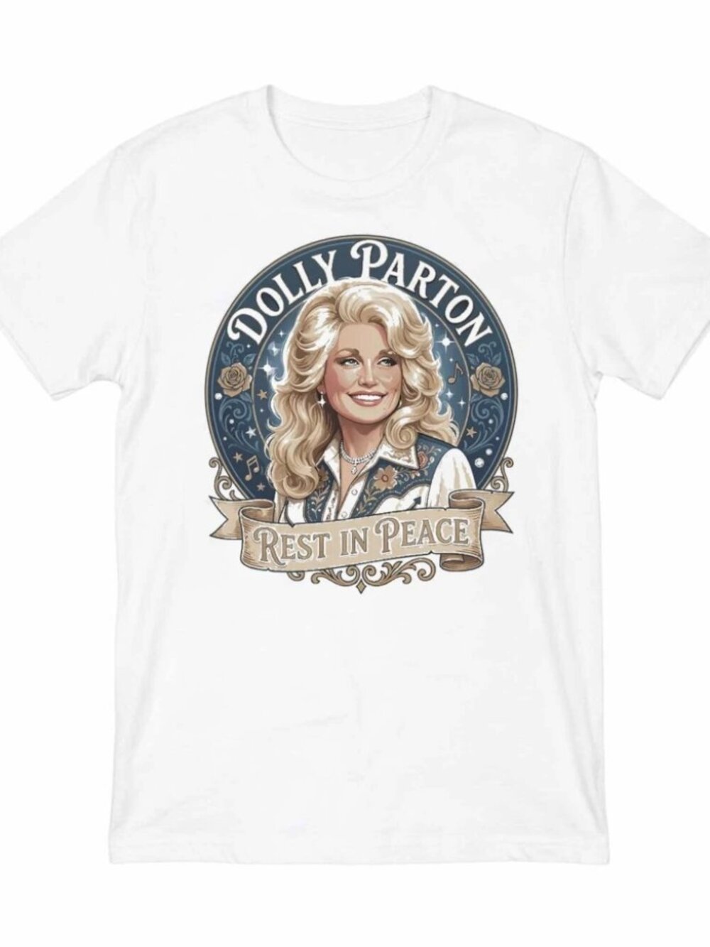 Dolly Parton Rest In Peace Shirt Circle Graphic Country Music Memorial T-Shirt